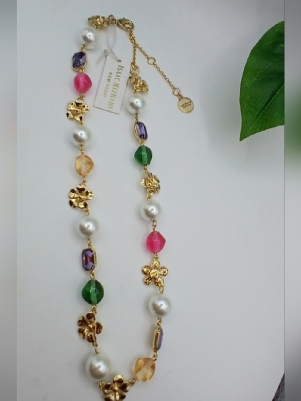 Issac Mizrahi Elegant Multicolor Beaded,  Floral & Pearl Necklace NWT